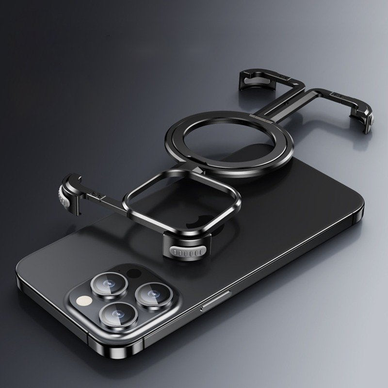 Caseex iPhone 14 Pro Metal Guard Magnetic Ring Stand Case / O Stand Case
