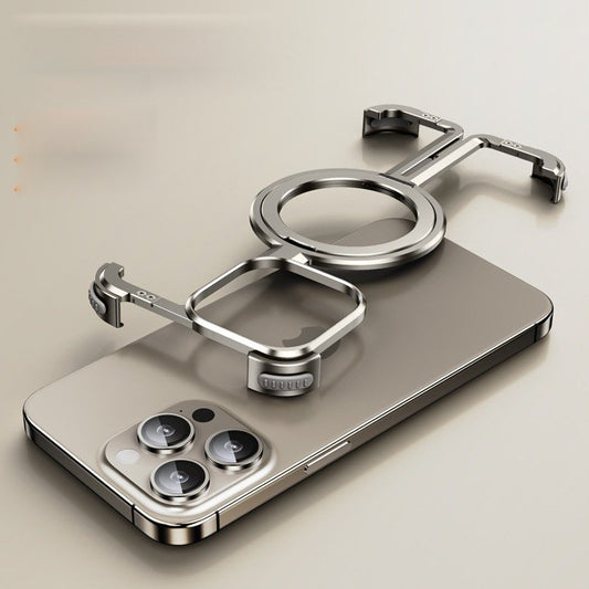 Caseex iPhone 14 Pro Max Metal Guard Magnetic Ring Stand Case / O Stand Case