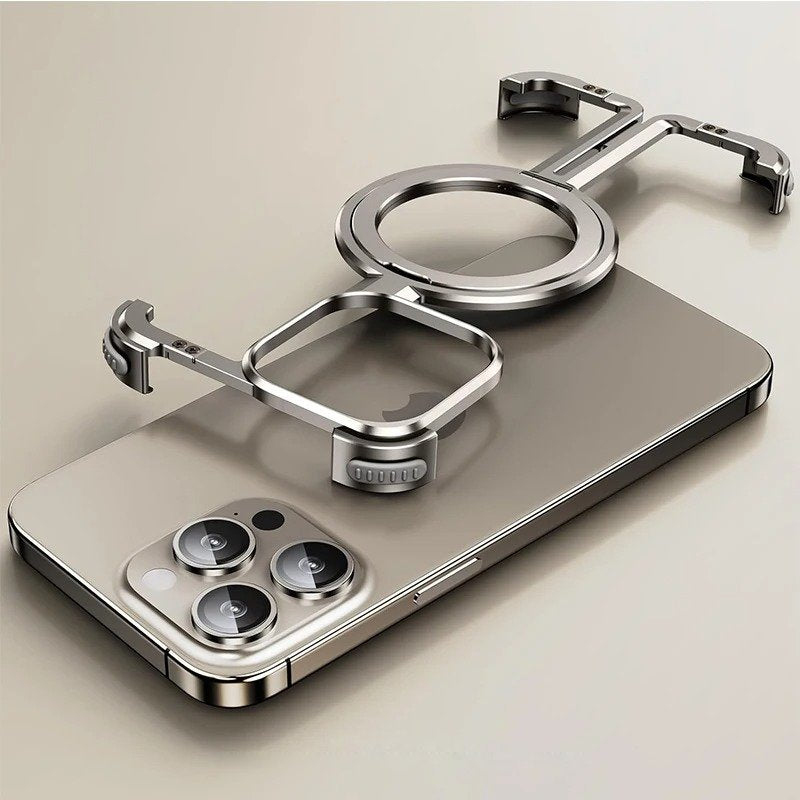 Caseex iPhone 14 Pro Metal Guard Magnetic Ring Stand Case / O Stand Case