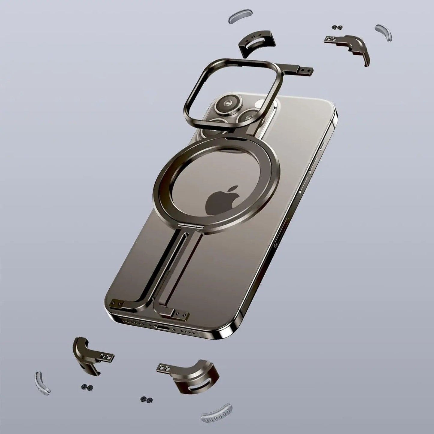 Caseex iPhone 14 Pro Metal Guard Magnetic Ring Stand Case / O Stand Case