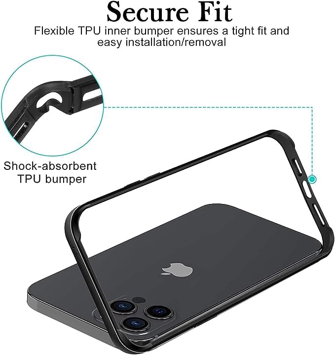 Caseex Aluminum Frame Metal Bumper Frame Slim Hard Case Cover for iPhone 15 Pro Max