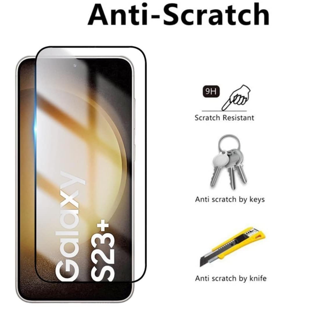 Caseex Tempered Glass Screen Guard Protector for Samsung Galaxy S23 Plus / S22 Plus (Edge to Edge Coverage) (with Easy Installation Kit)