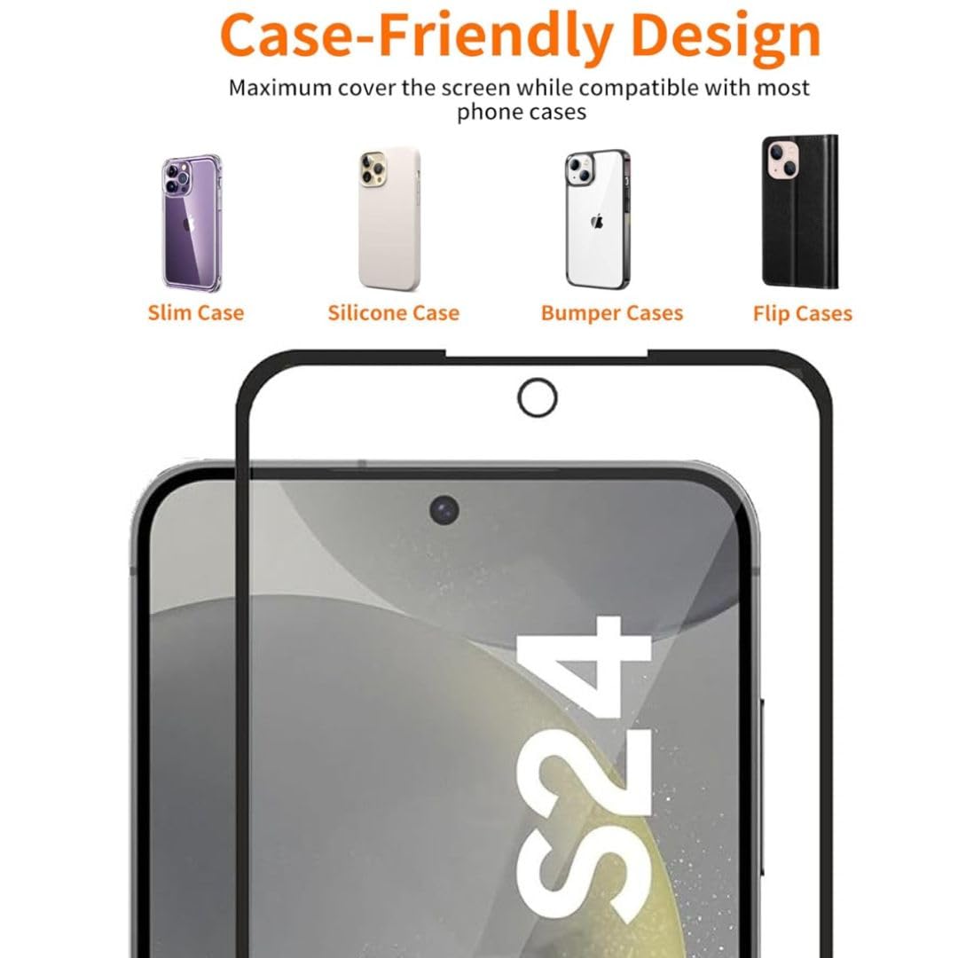 CASEEX Tempered Glass Design for Samsung Galaxy S24 Advanced Border Less Full Edge to Edge 3D Curved UV Screen Protector and Easy Installation Kit