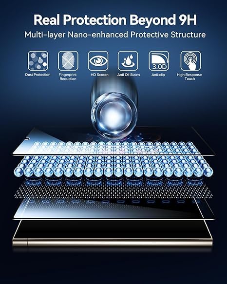 CASEEX Tempered Glass For SAMSUNG S24 ULTRA Edge to Edge Original Tempered Glass Screen Protector With Fingerprint Supported For SAMSUNG S24 ULTRA
