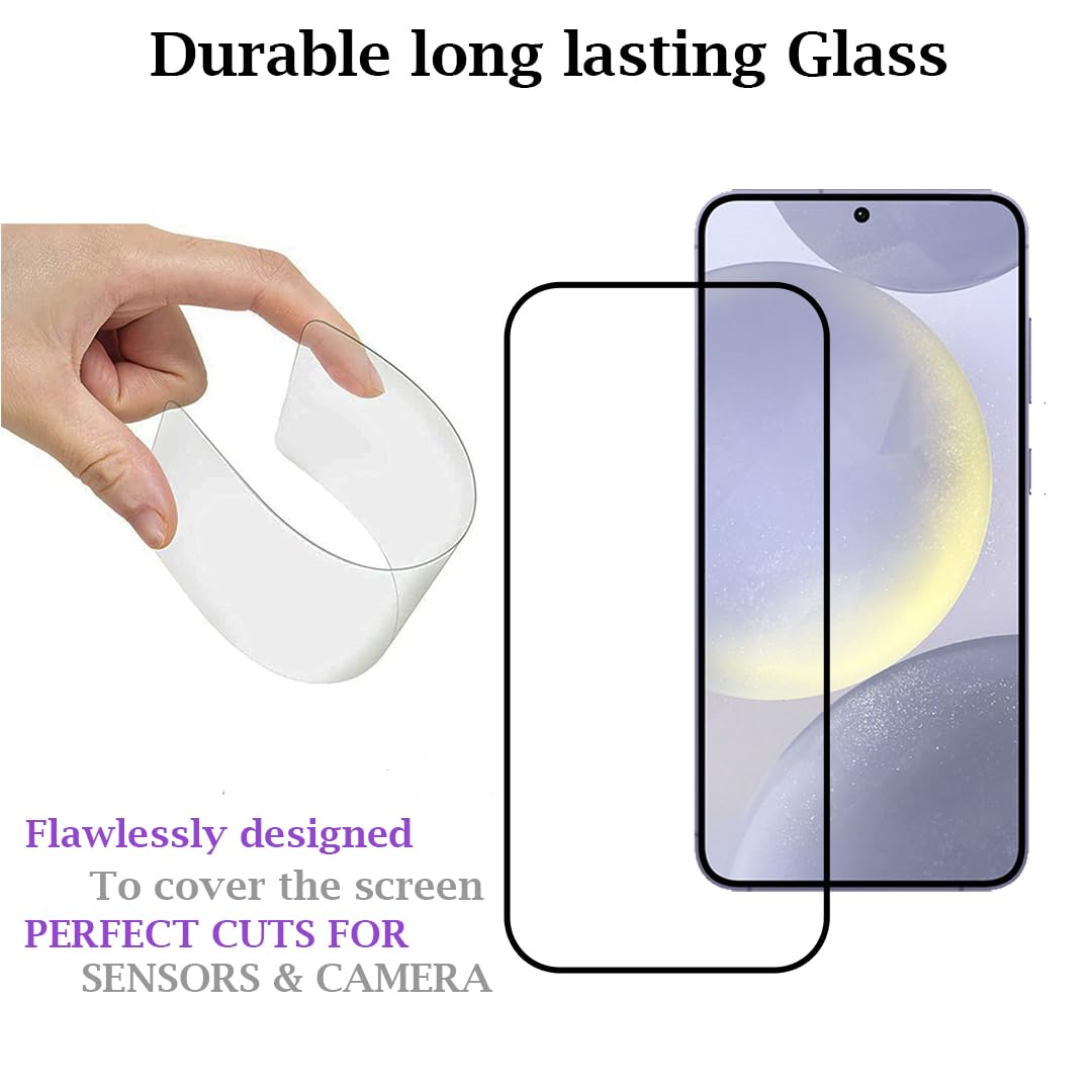 Caseex Tempered Glass Screen Guard Protector for Samsung Galaxy S24 Plus (Edge to Edge Coverage) (with Easy Installation Kit) (Scratch Proof, Durable)