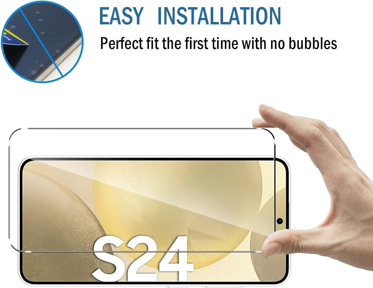 CASEEX Tempered Glass Design for Samsung Galaxy S24 Advanced Border Less Full Edge to Edge 3D Curved UV Screen Protector and Easy Installation Kit