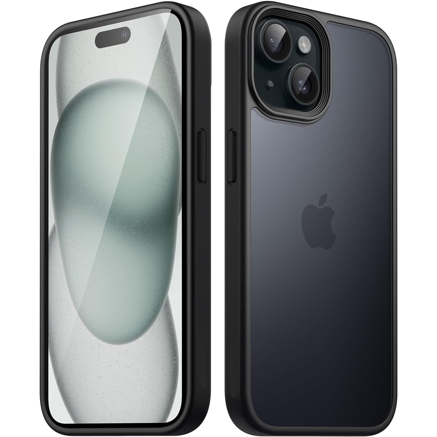 Caseex Matte Case for iPhone 13 & 14 6.1-Inch, Shockproof Military Grade Drop Protection, Frosted Translucent Back Phone Cover, Anti-Fingerprint (Black)