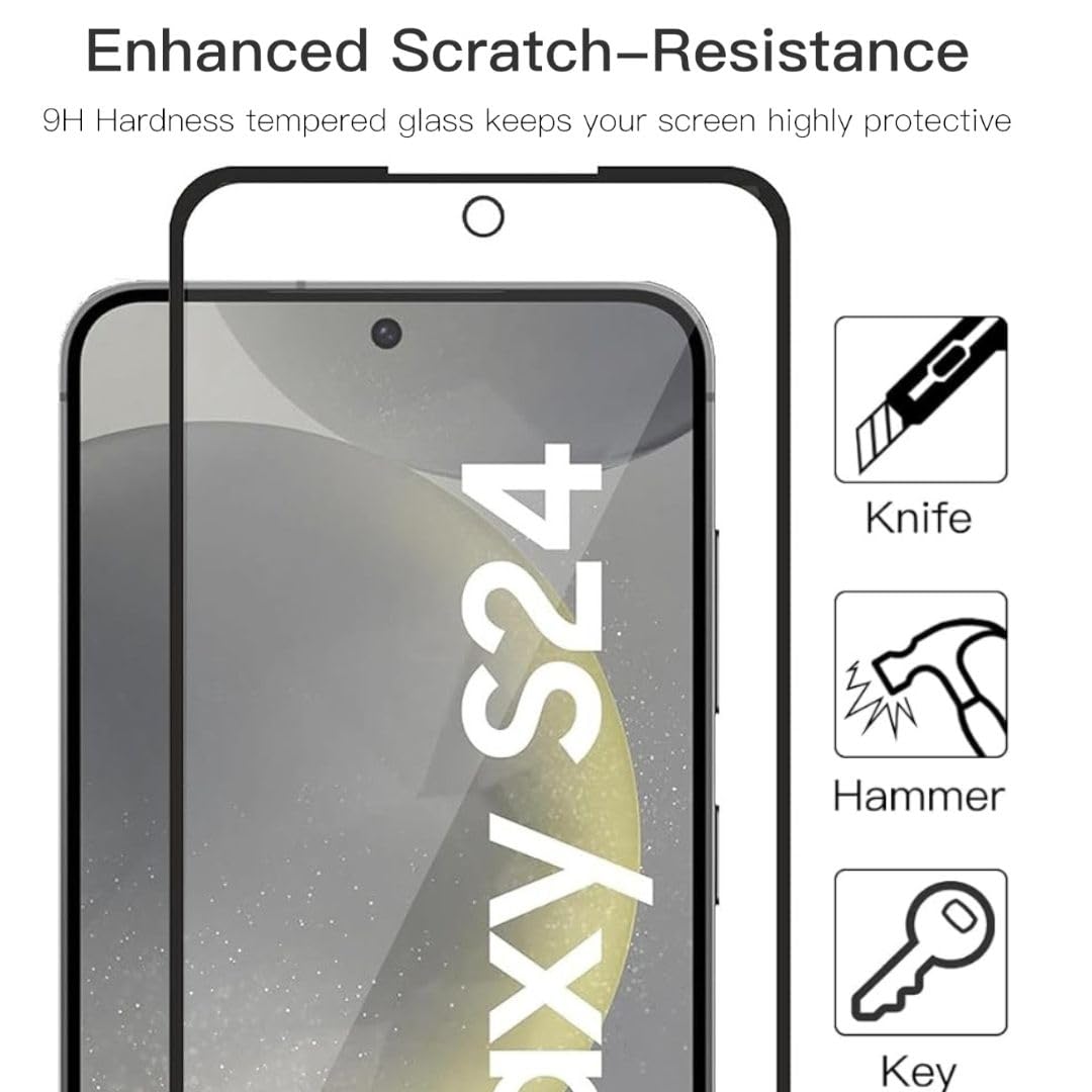 CASEEX Tempered Glass Design for Samsung Galaxy S24 Advanced Border Less Full Edge to Edge 3D Curved UV Screen Protector and Easy Installation Kit