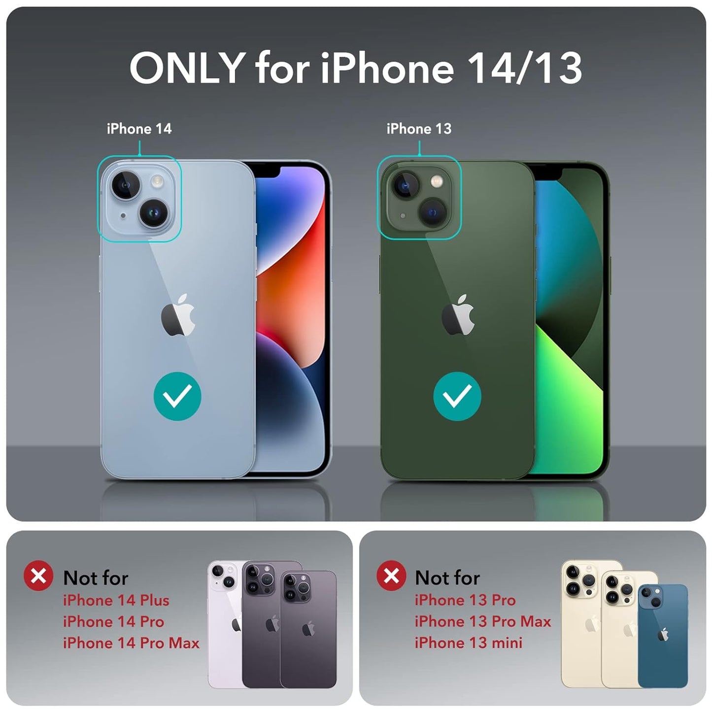 CASEEX Apple iPhone 14 And iPhone 13 - Sheath Screen Protector with Applicator Tray, iPhone 14 / iPhone 13 (6.1") Crystal Clear Tempered Glass