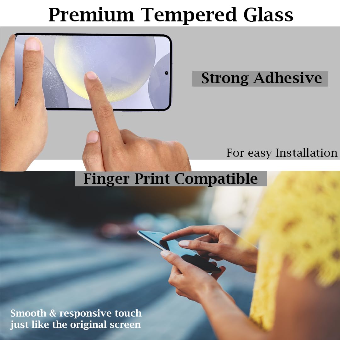 Caseex Tempered Glass Screen Guard Protector for Samsung Galaxy S24 Plus (Edge to Edge Coverage) (with Easy Installation Kit) (Scratch Proof, Durable)