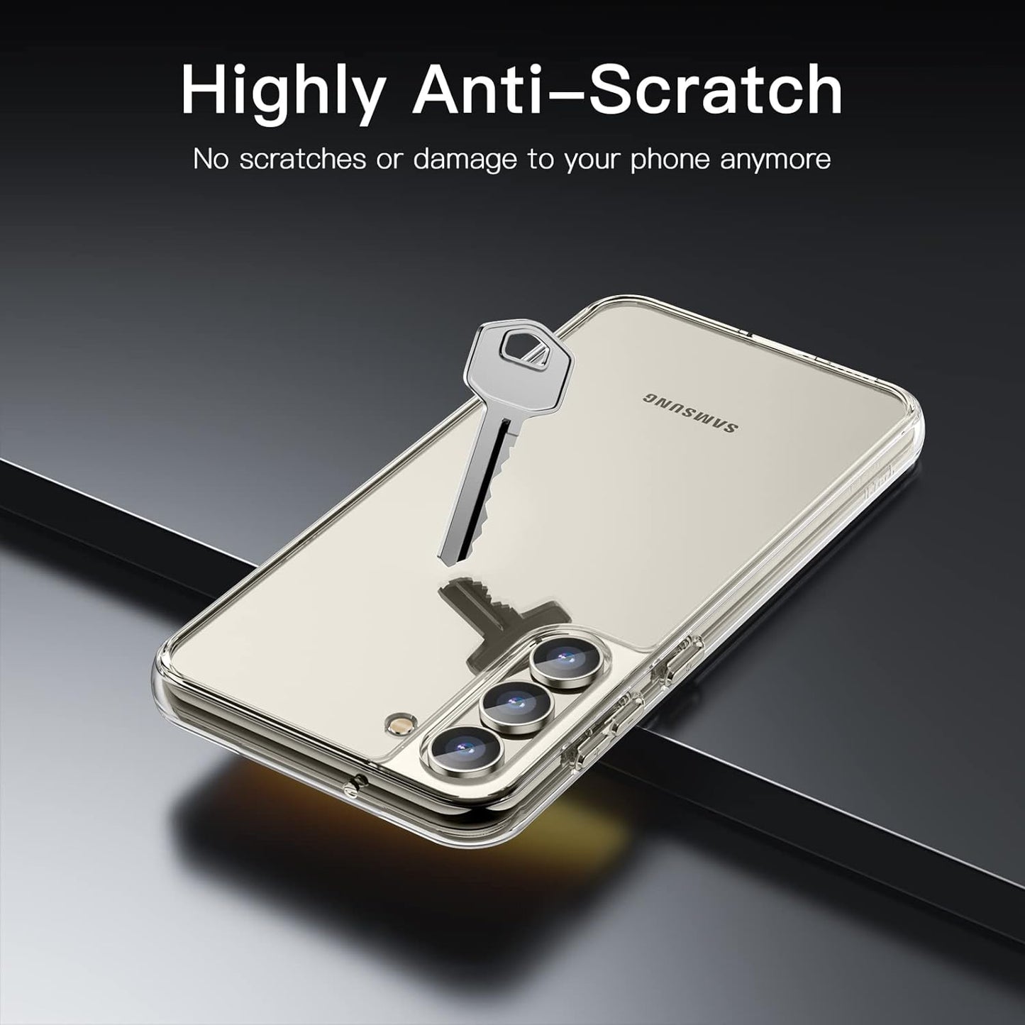 CASEEX Case for Samsung Galaxy S23 5G 6.1-Inch, Non-Yellowing Shockproof Bumper Protective Phone Cover, Anti-Scratch Hard PC Back (Clear)