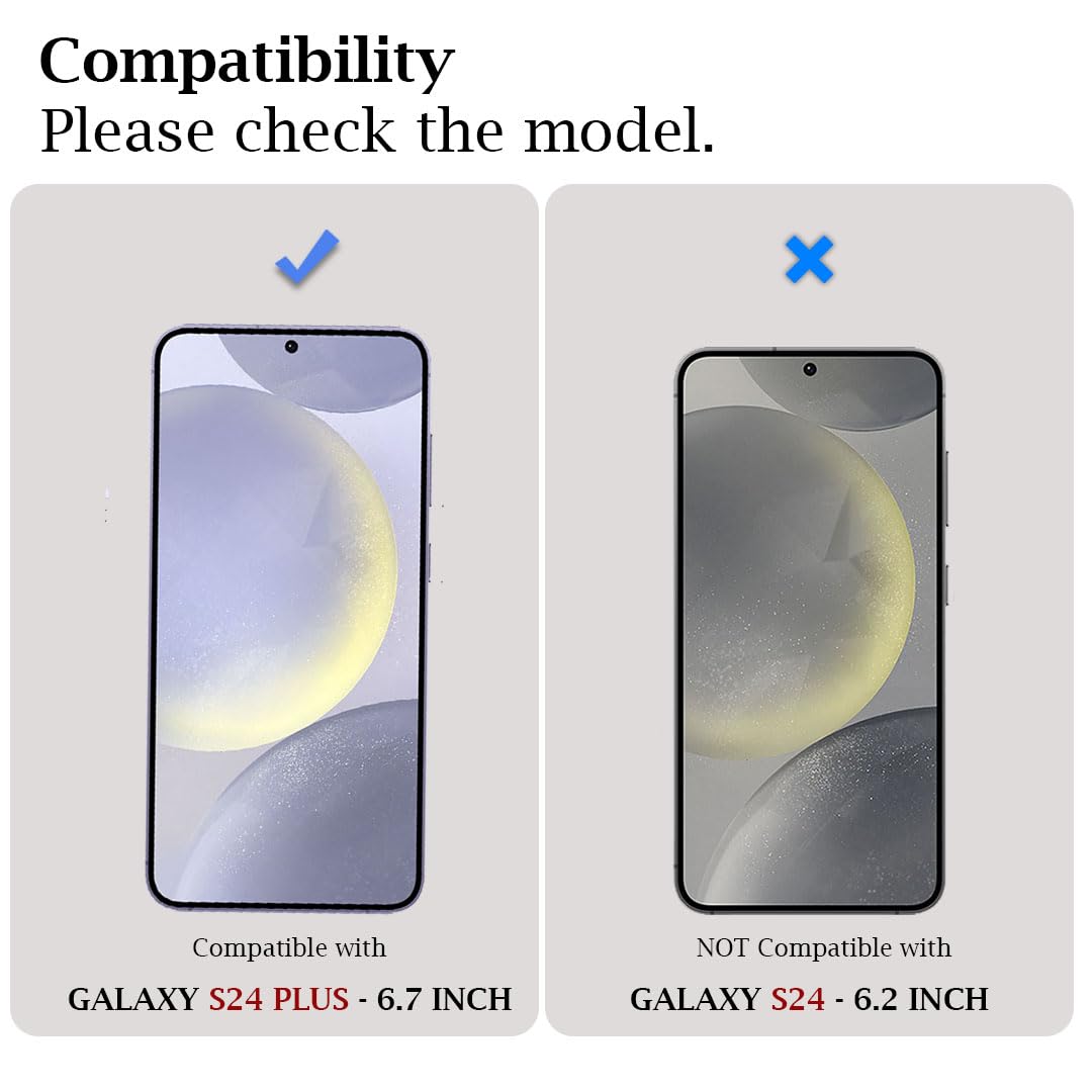 Caseex Tempered Glass Screen Guard Protector for Samsung Galaxy S24 Plus (Edge to Edge Coverage) (with Easy Installation Kit) (Scratch Proof, Durable)