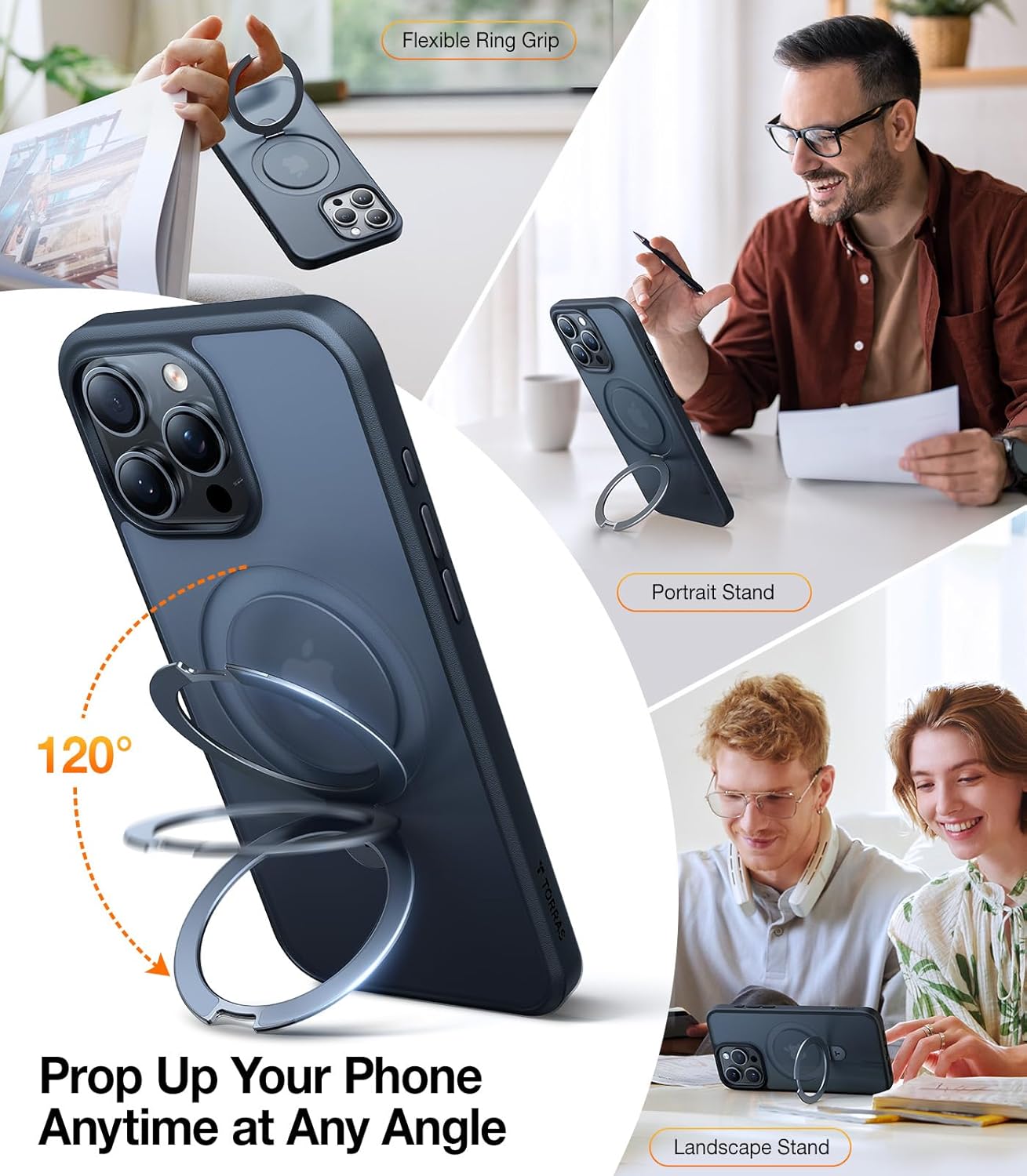 CASEEX Magnetic Translucent O-Stand for iPhone 16 Pro Max Case (6.9")