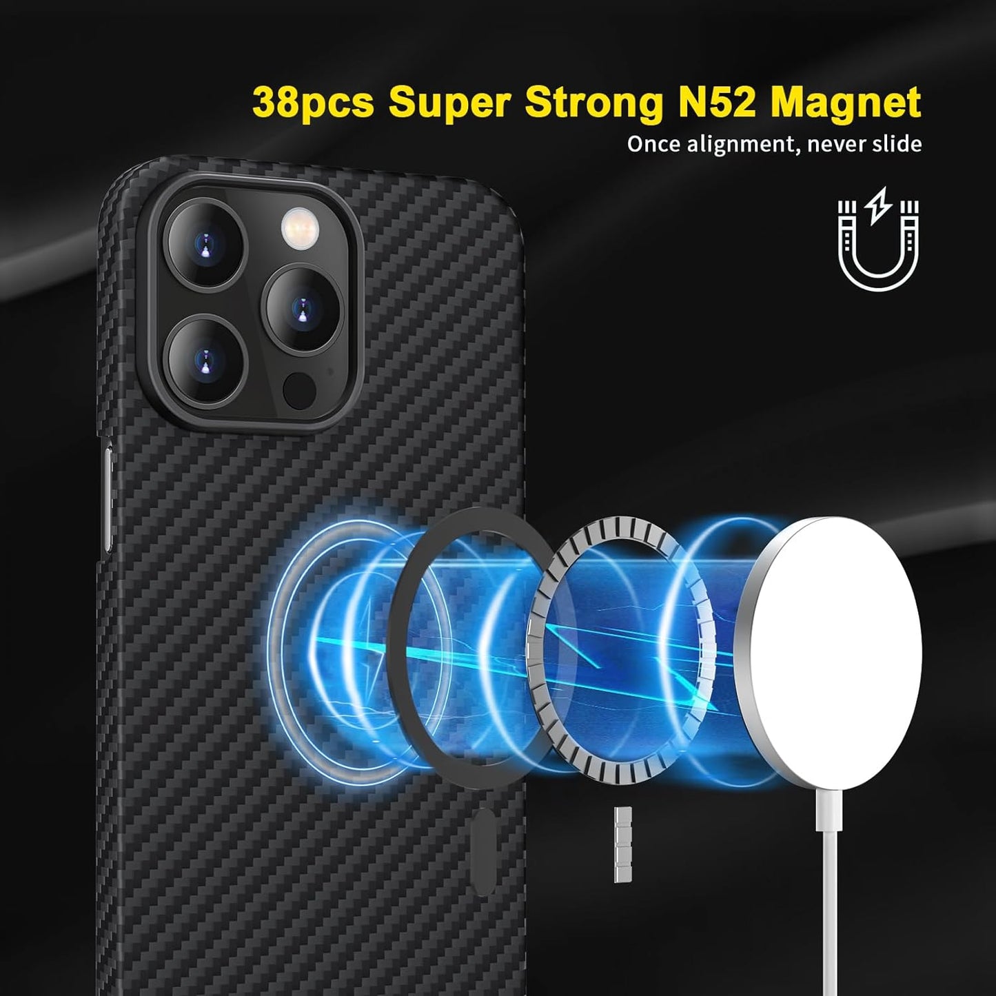 Carbon Fiber MagSafe Case for Apple iPhone 15 Pro Max