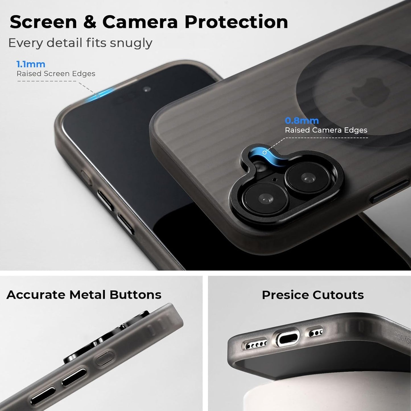 Caseex Corrugated Matte Finished Translucent Slim Fit Back Case for Apple iPhone