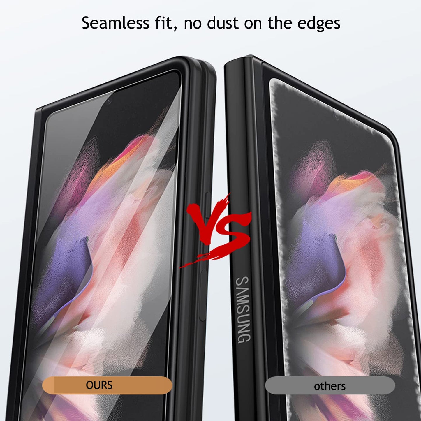 Caseex Samsung Galaxy Z Fold 4 5G 2022 Tempered Glass Screen Protector Guard, (Front) Full Glue Protective Film, Case Friendly For Samsung Z Fold4