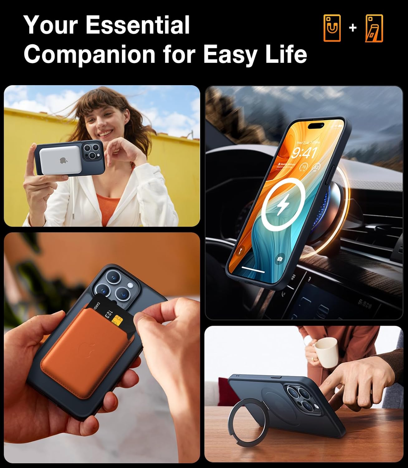 CASEEX Magnetic Translucent O-Stand for iPhone 16 Pro Max Case (6.9")