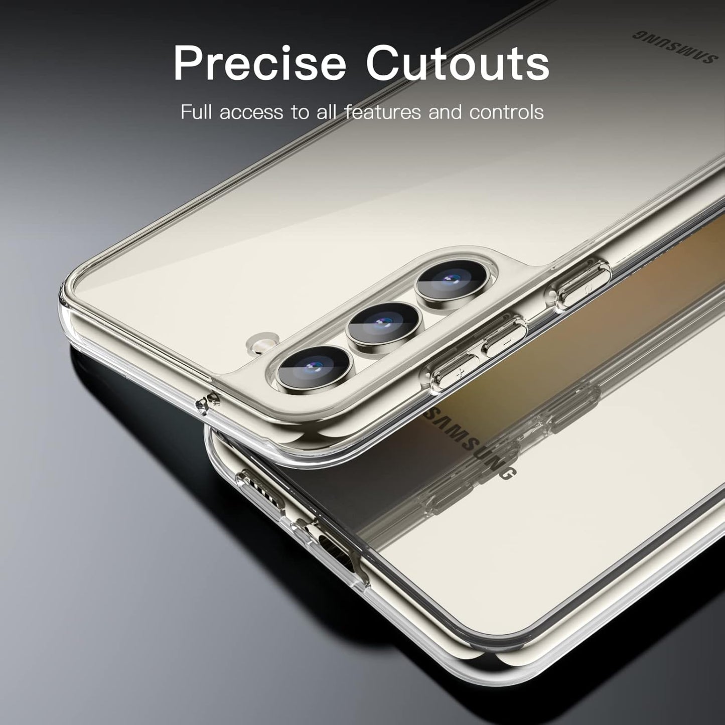 CASEEX Case for Samsung Galaxy S23 5G 6.1-Inch, Non-Yellowing Shockproof Bumper Protective Phone Cover, Anti-Scratch Hard PC Back (Clear)