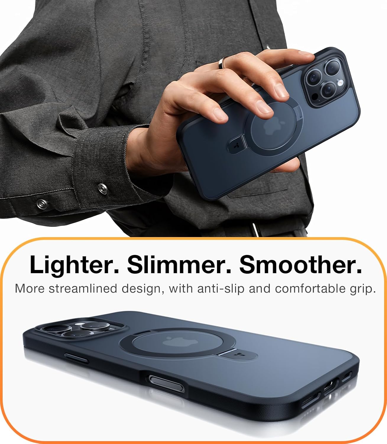 CASEEX Magnetic Translucent O-Stand for iPhone 16 Pro Max Case (6.9")
