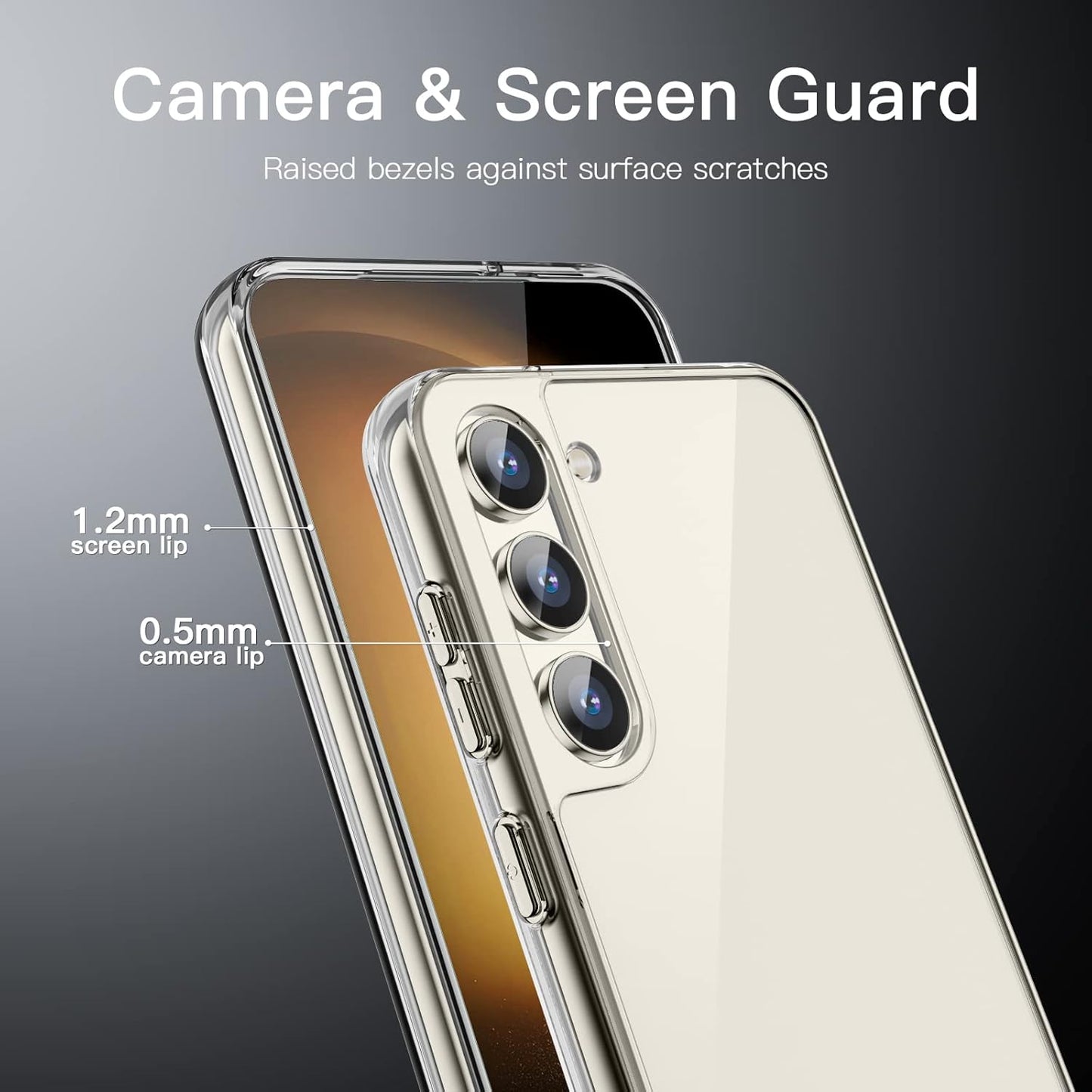 CASEEX Case for Samsung Galaxy S23 5G 6.1-Inch, Non-Yellowing Shockproof Bumper Protective Phone Cover, Anti-Scratch Hard PC Back (Clear)