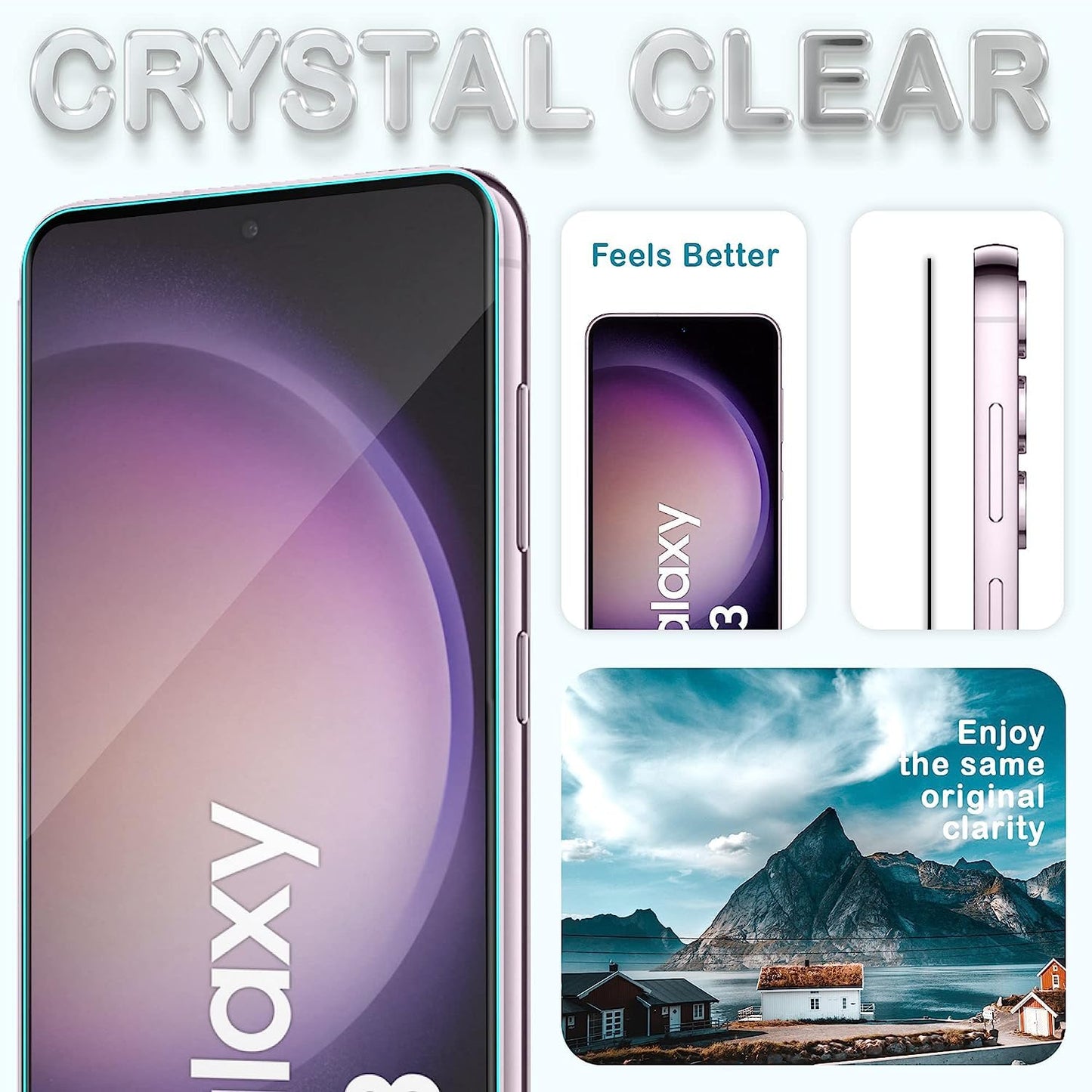 CASEEX Hd Curved Edges Tempered Glass For Samsung Galaxy S23 / S22 5G With Edge To Edge Coverage And Easy Installation Kit