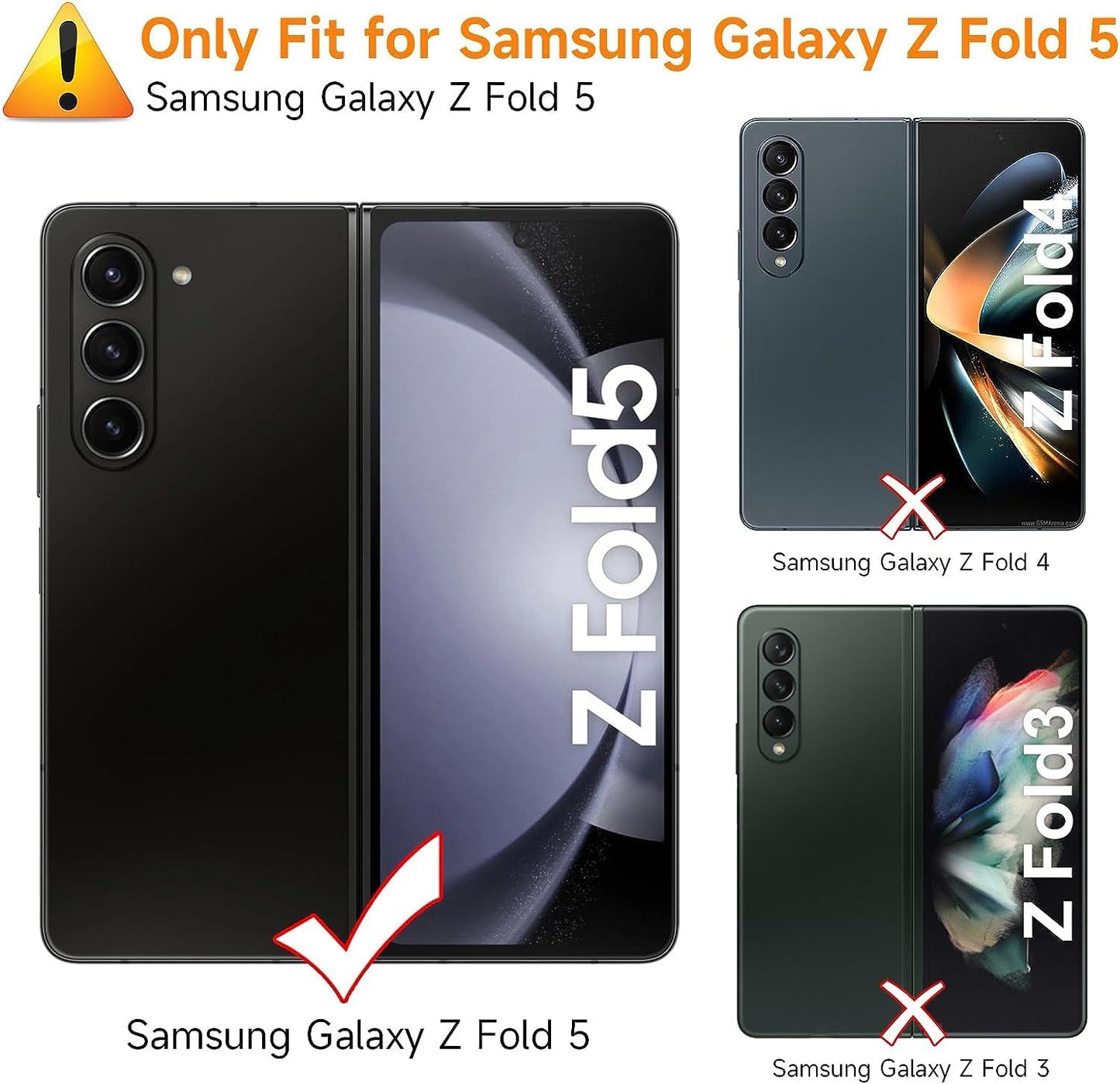 Caseex Samsung Galaxy Z Fold 5 5G 2023 Tempered Glass Screen Protector Guard, (Front) Full Glue For Samsung Z fold5