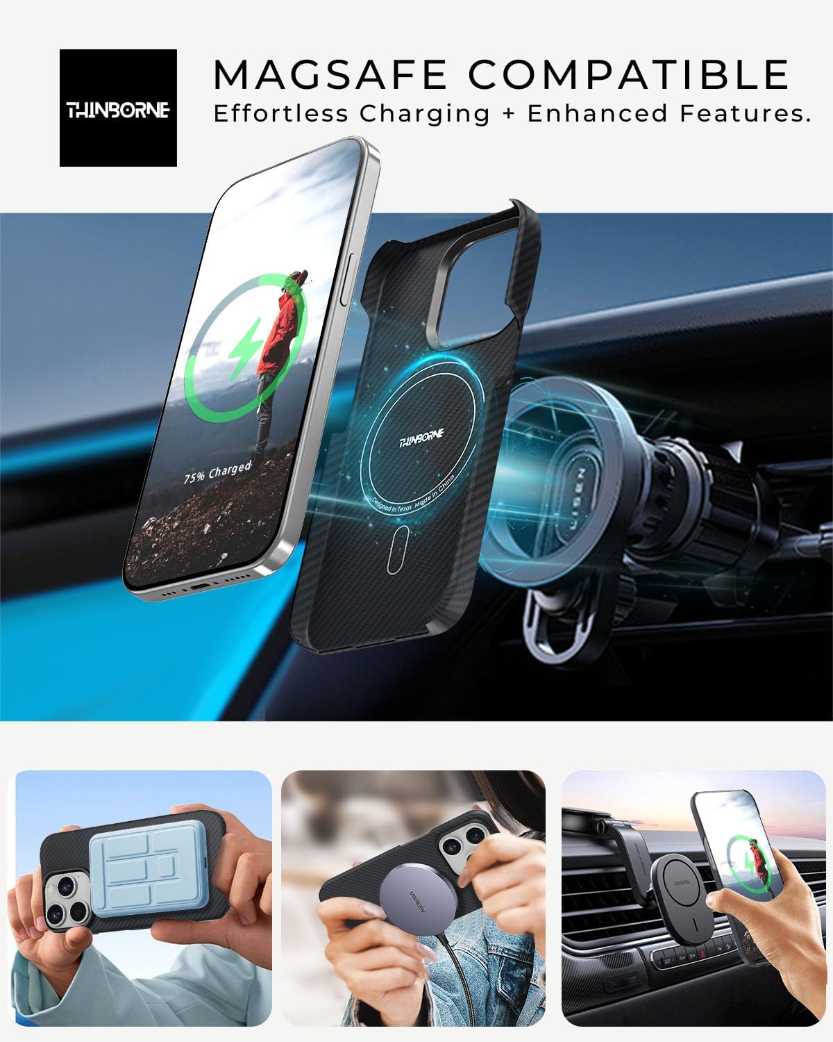 Carbon Fiber MagSafe Case for Apple iPhone 14 Plus