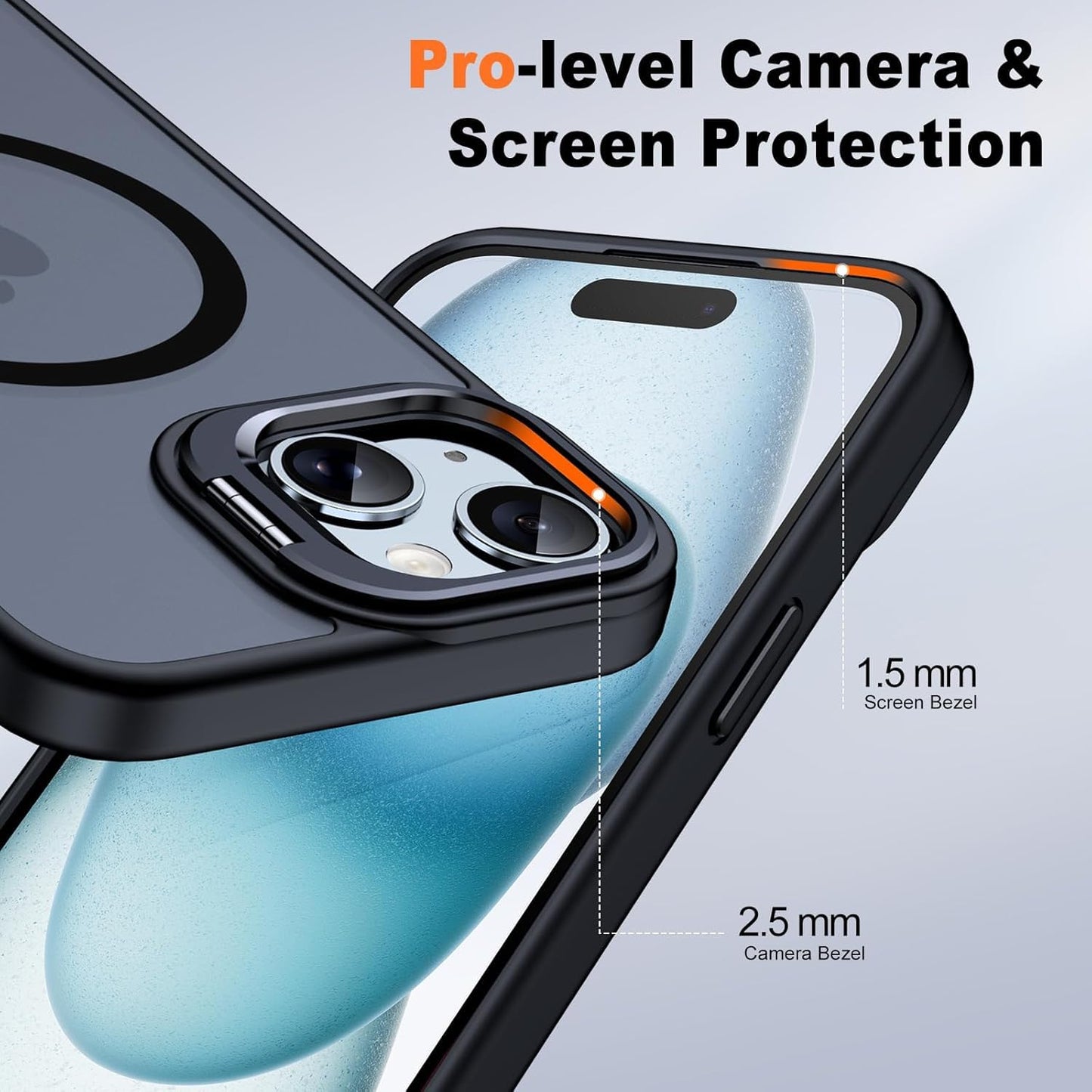 Caseex Kickstand Magsafe Translucent Back Cover for Apple iPhone 14 / iPhone 13