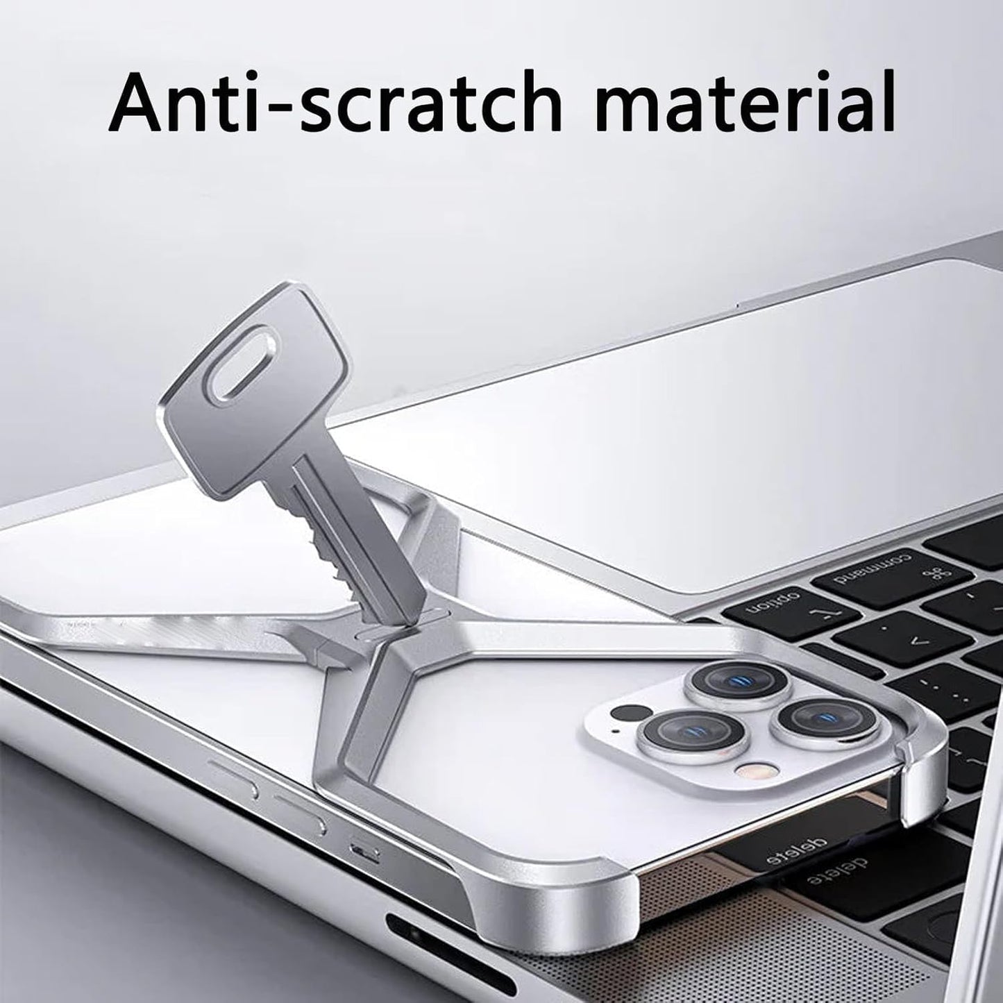 Caseex Metal X-Frame Protective Case for iPhone, Aluminum Alloy Bumper Cover, Anti-Fall Bare Phone Case