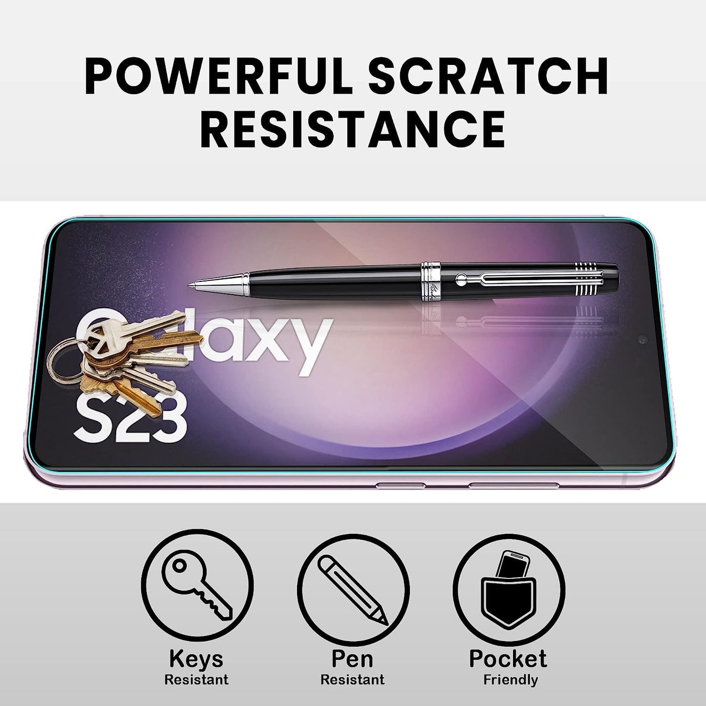 CASEEX Hd Curved Edges Tempered Glass For Samsung Galaxy S22 / S23 5G With Edge To Edge Coverage And Easy Installation Kit