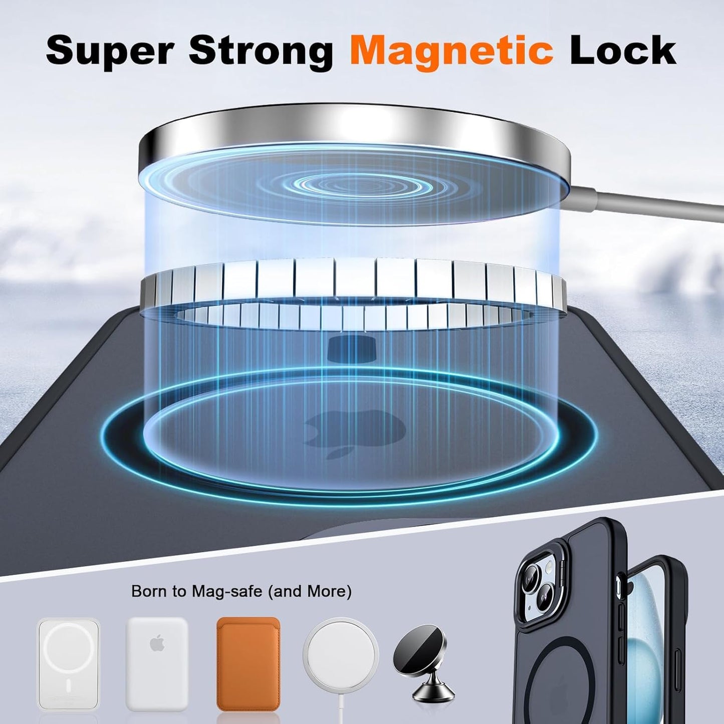 Caseex Kickstand Magsafe Translucent Back Cover for Apple iPhone 14 / iPhone 13