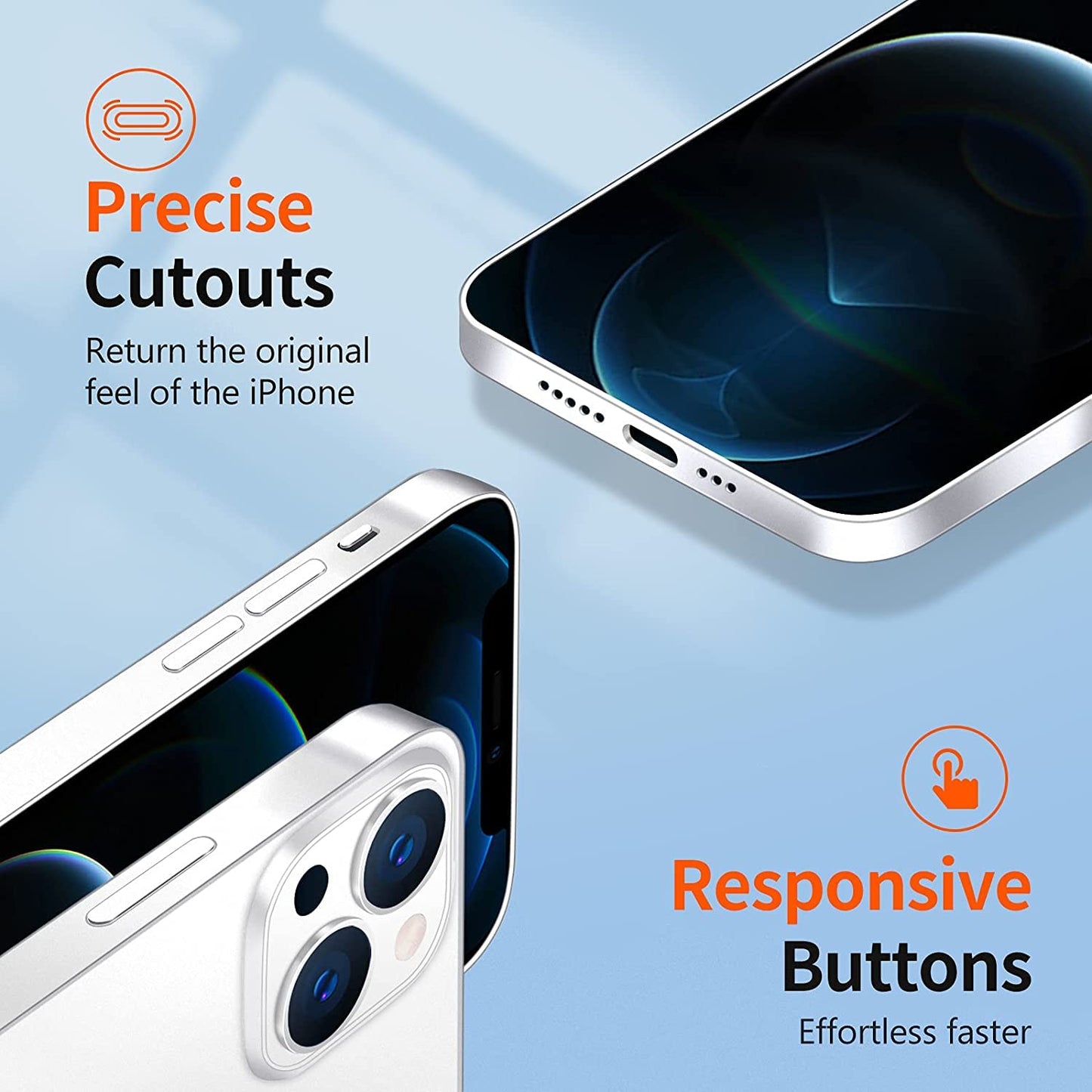 Caseex Ultra Thin Translucent Paper Silicone Back Cover Compatible With Apple iPhone 15 (6.1")