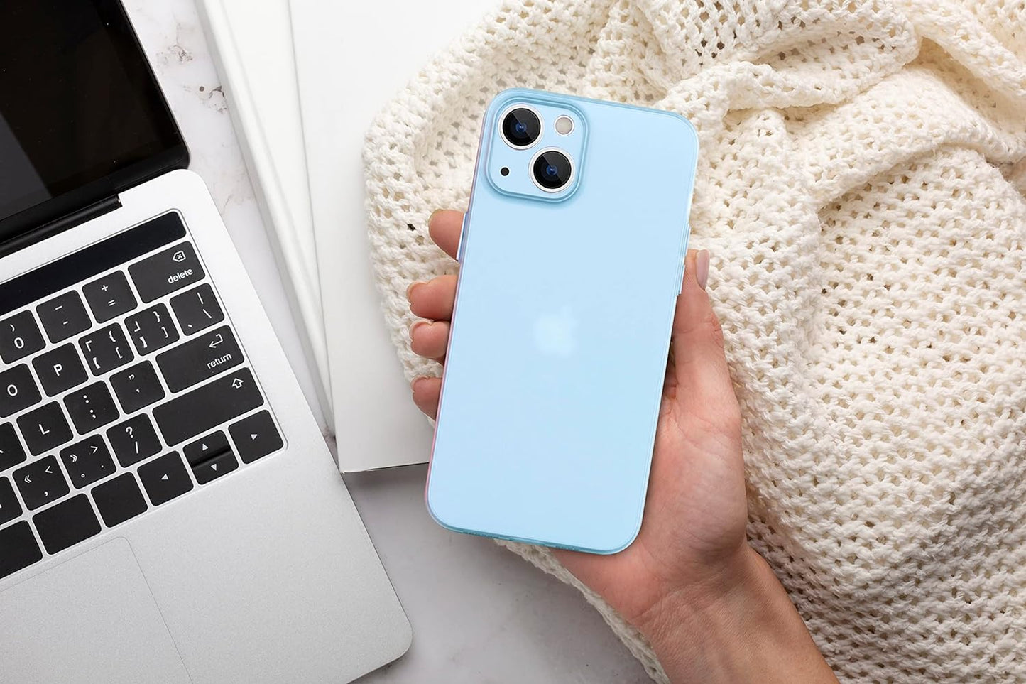 Caseex Ultra Thin Translucent Paper Silicone Back Cover Compatible With Apple iPhone 14 (6.1")