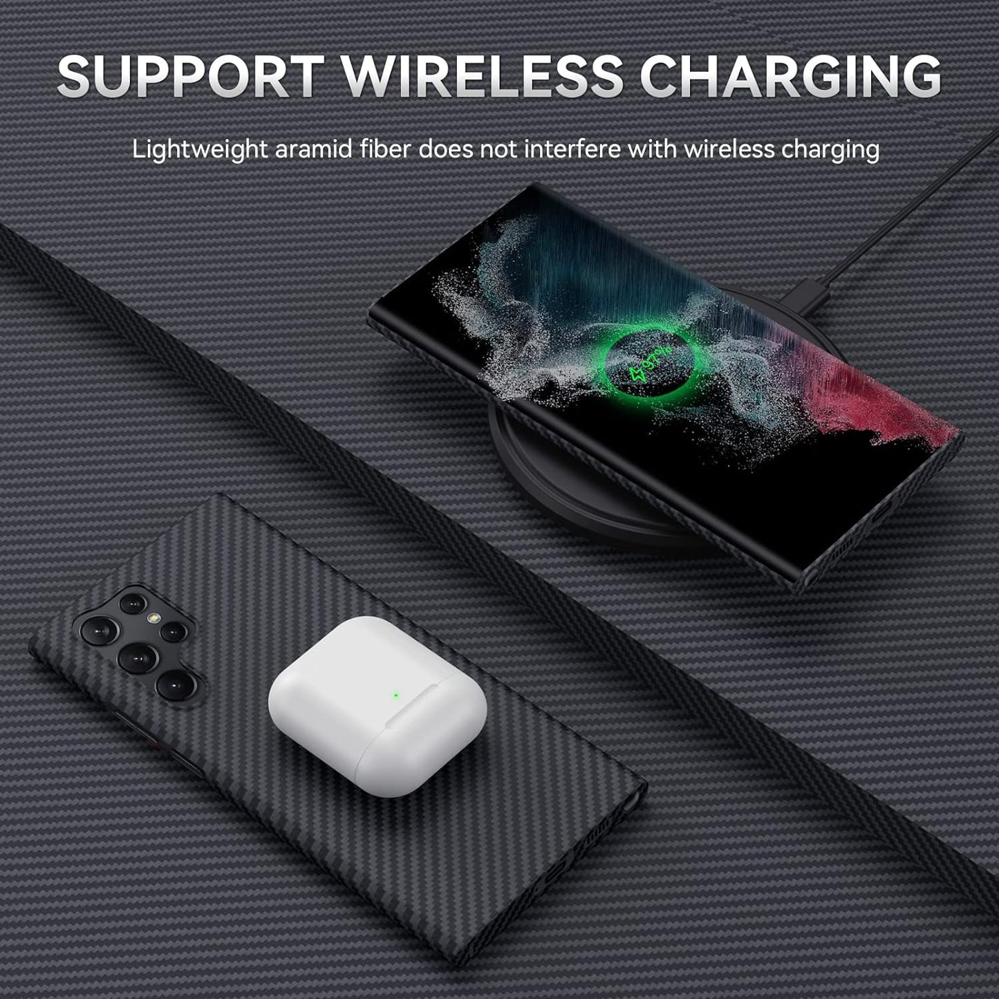 CASEEX Carbon Fiber Ultra Thin Back Case With Magsafe for Samsung Galaxy S24 Ultra