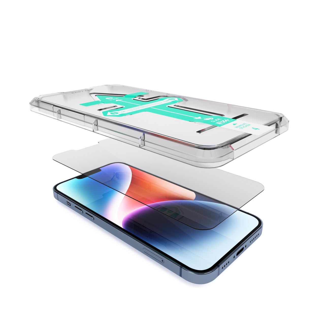 CASEEX Apple iPhone 14 Pro - Sheath Screen Protector with Applicator Tray, 14 Pro (6.1") Crystal Clear Tempered Glass