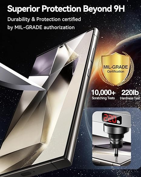 CASEEX Tempered Glass For SAMSUNG S24 ULTRA Edge to Edge Original Tempered Glass Screen Protector With Fingerprint Supported For SAMSUNG S24 ULTRA