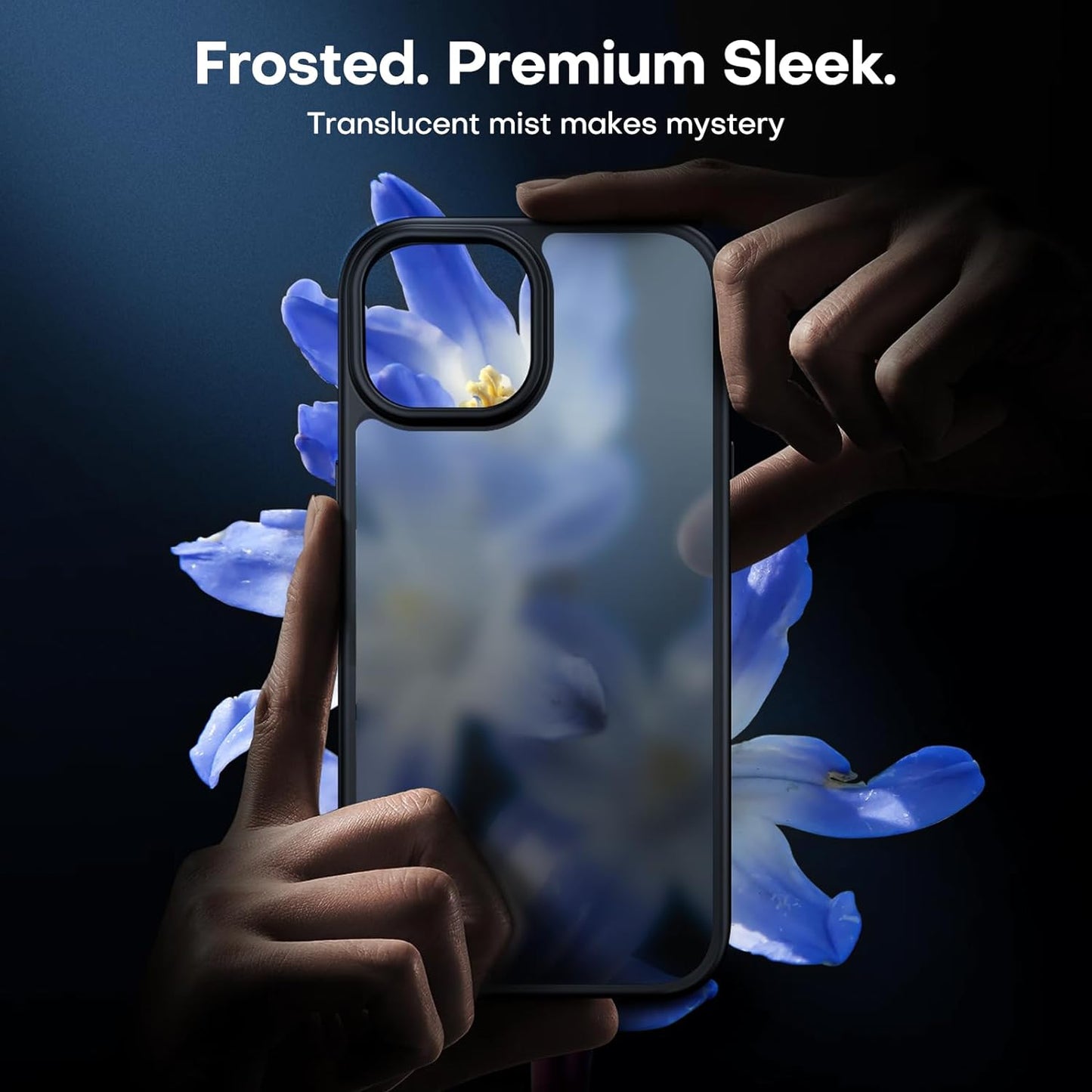 Caseex Matte Case for iPhone 15 Plus 6.7-Inch, Shockproof Military Grade Drop Protection, Frosted Translucent Back Phone Cover, Anti-Fingerprint (Black)