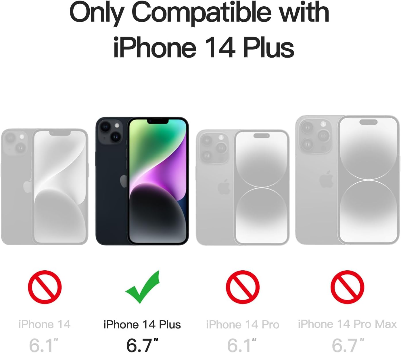CASEEX Back Cover Compatible with iPhone 14 Plus Back Case, Carbon Fiber Series [Military Grade Drop Tested], Anti Fingerprints & Scratch, Translucent Slim Fit Shockproof Phone Case