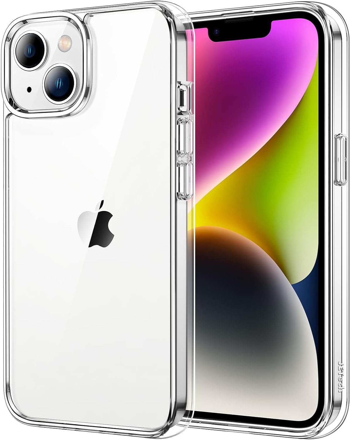 CASEEX Crystal Clear Designed Back Cover Compatible for iPhone 14 & iPhone 13 6.1'' | Anti-Yellowing |Transparent Hard Back Cover | Shockproof Case |TPU + Polycarbonate |