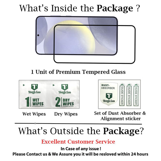 Caseex Tempered Glass Screen Guard Protector for Samsung Galaxy S24 Plus (Edge to Edge Coverage) (with Easy Installation Kit) (Scratch Proof, Durable)