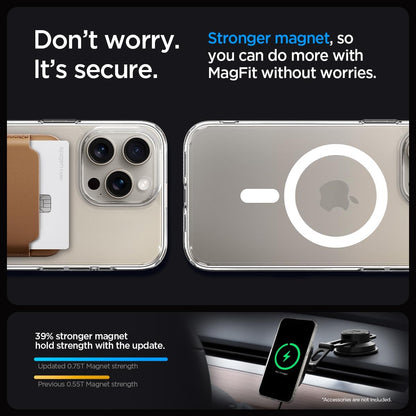 CASEEX Magnetic Crystal Clear Back Case for Apple iPhone 15 Pro, [12 FT Shockproof Compatible with Magsafe], Anti-Yellow Hard TP Crystal Clear Back Cover (Apple iPhone 15 Pro)