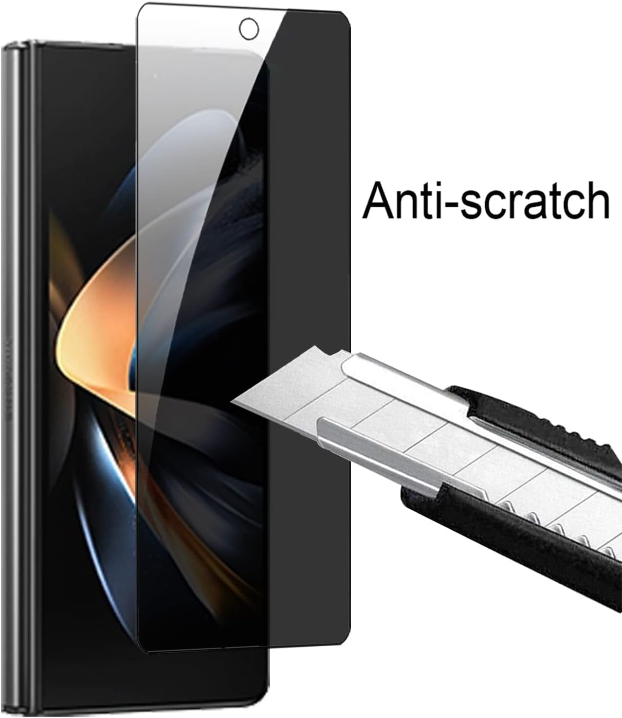 CASEEX Samsung Galaxy Z Fold 4 5G PRIVACY Tempered Glass Screen Protector, Anti-spy Full Glue 3D Curved Glass, Anti Scratch, Bubble Free for Samsung Z Fold 4