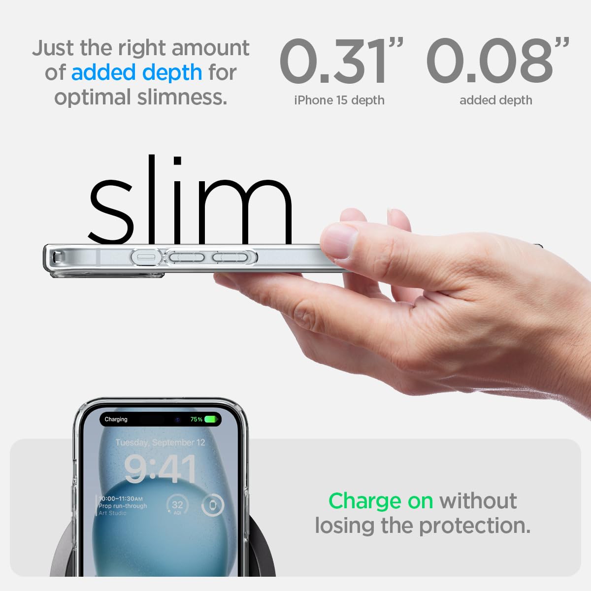 CASEEX Crystal Clear Designed Back Cover Compatible for iPhone 14 & iPhone 13 6.1'' | Anti-Yellowing |Transparent Hard Back Cover | Shockproof Case |TPU + Polycarbonate |