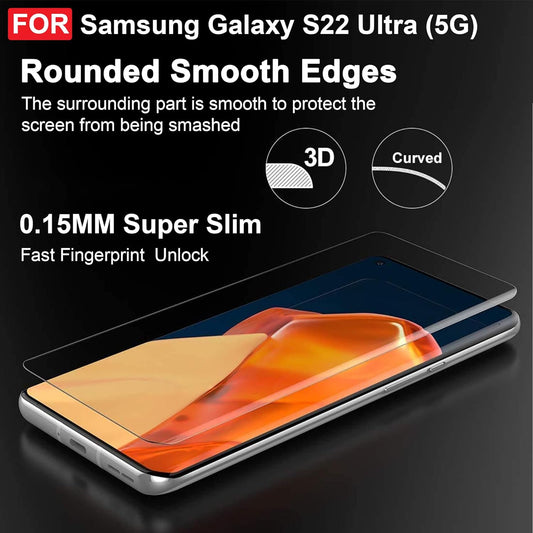 CASEEX Samsung Galaxy S22 Ultra (5G) UV Tempered Glass Edge to Edge Screen Coverage with Easy Installation Kit (Transparent)
