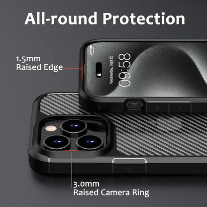 CASEEX Back Cover Compatible with iPhone 14 Pro Case, Carbon Fiber Series [Military Grade Drop Tested], Anti Fingerprints & Scratch