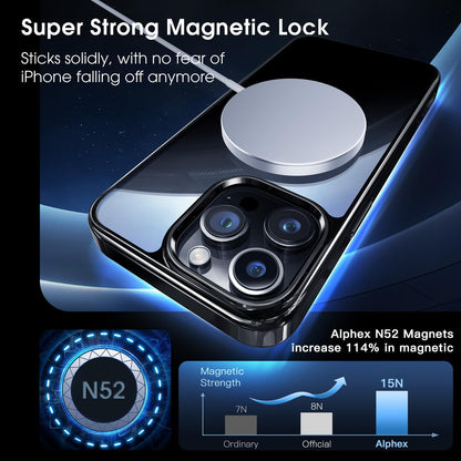 CASEEX Polished Titanium for MagSafe iPhone 15 Pro Case, Official Color Match for iPhone, [12 FT Military-Grade Drop Protection] Shockproof Bumper, Magnetic Phone Cover 6.1 inch