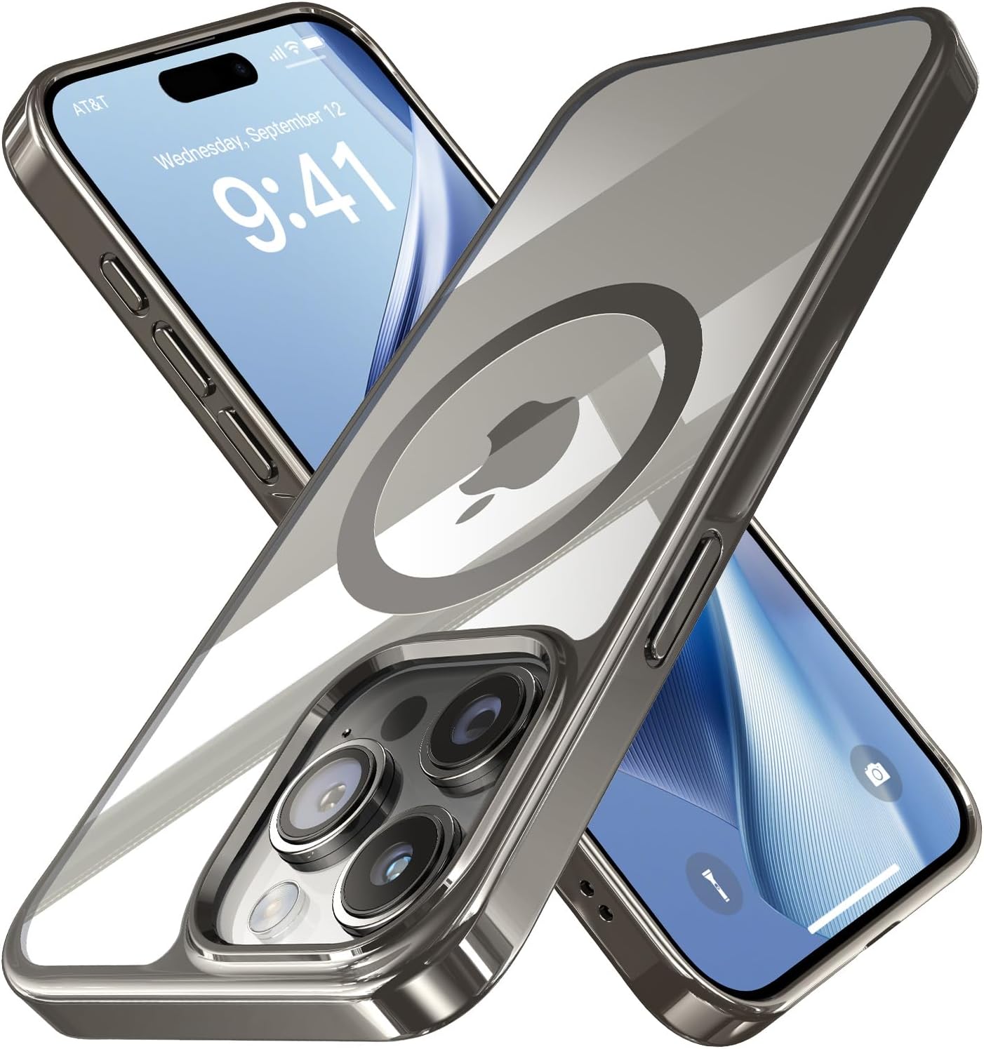 CASEEX Polished Titanium for MagSafe iPhone 15 Pro Case, Official Color Match for iPhone, [12 FT Military-Grade Drop Protection] Shockproof Bumper, Magnetic Phone Cover 6.1 inch