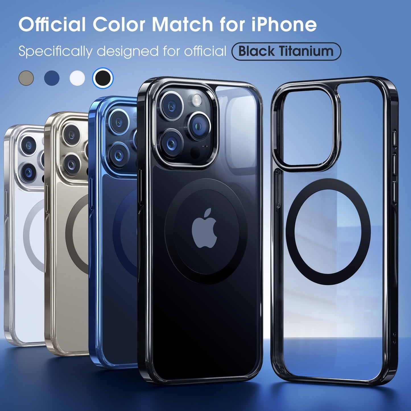 CASEEX Polished Titanium for MagSafe iPhone 14 Pro Case, Official Color Match for iPhone, [12 FT Military-Grade Drop Protection] Shockproof Bumper, Magnetic Phone Cover 6.1 inch