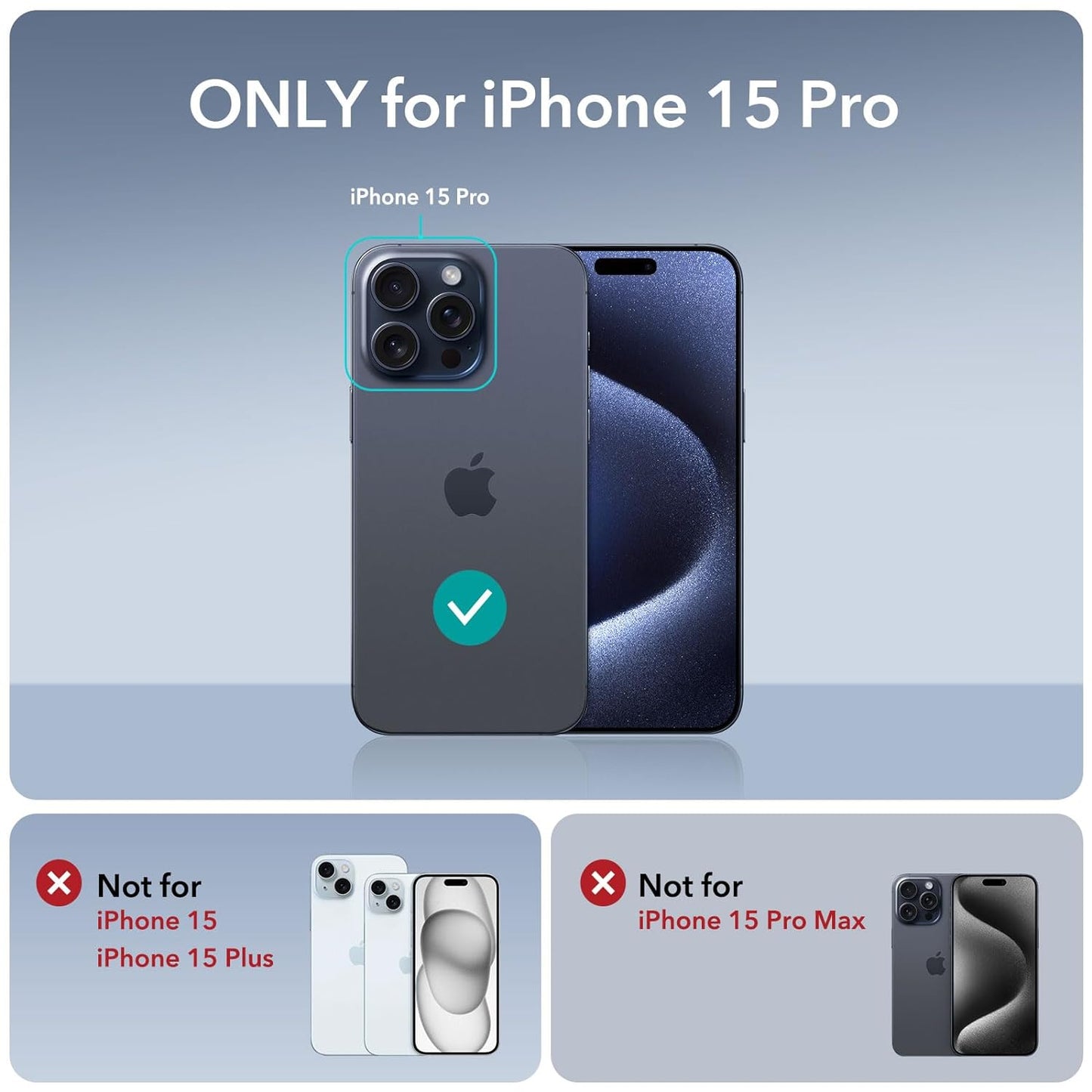 CASEEX Back Cover Compatible with iPhone 15 Pro Case, Carbon Fiber Series [Military Grade Drop Tested], Anti Fingerprints & Scratch, Translucent Slim Fit Shockproof Phone Case