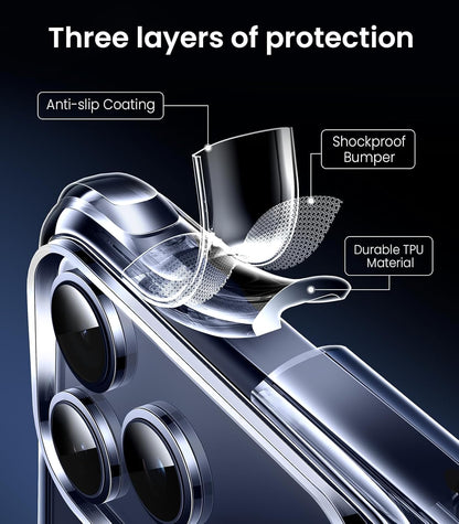 CASEEX for Apple iPhone Case Clear, [Not Yellowing] [Military-Grade Drop Protection] Protective Transparent Cover for Apple iPhone with Shockproof Bumper